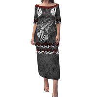 New Zealand Weka Personalised Puletasi Aotearoa Hen Silver Fern Maori Pattern