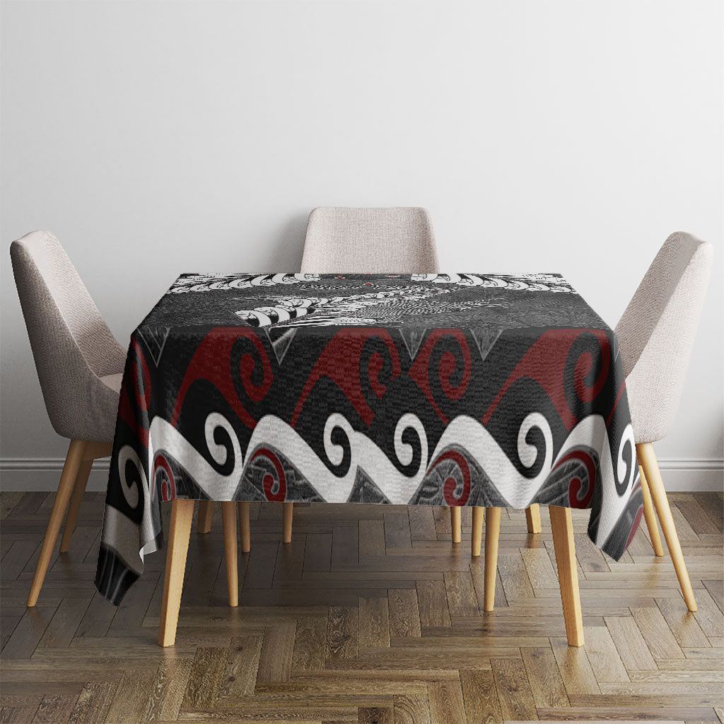 New Zealand Weka Personalised Tablecloth Aotearoa Hen Silver Fern Maori Pattern