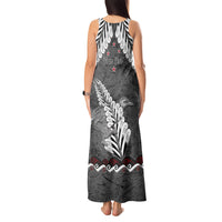 New Zealand Weka Personalised Tank Maxi Dress Aotearoa Hen Silver Fern Maori Pattern