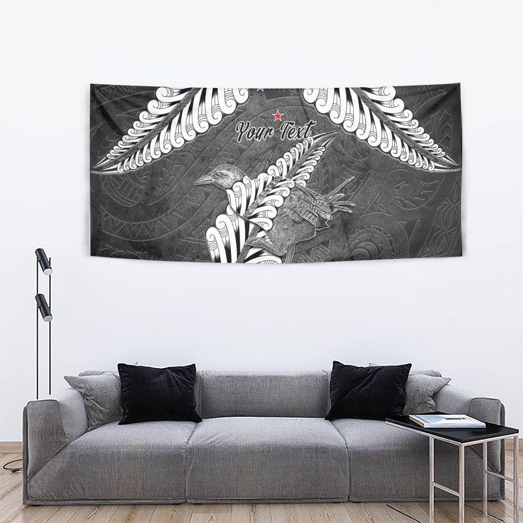 New Zealand Weka Personalised Tapestry Aotearoa Hen Silver Fern Maori Pattern