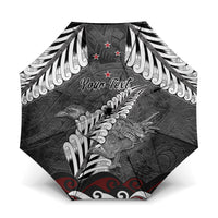 New Zealand Weka Personalised Umbrella Aotearoa Hen Silver Fern Maori Pattern