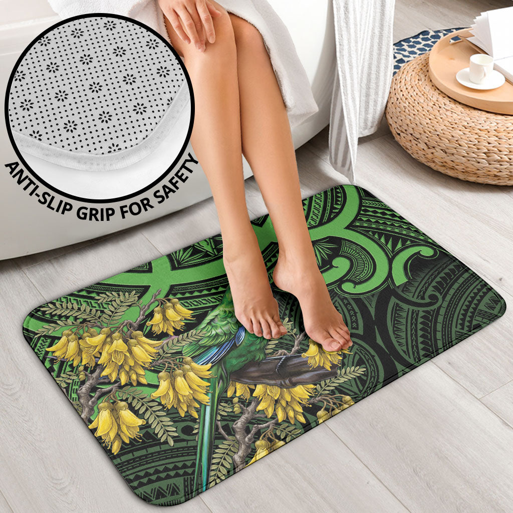 New Zealand Parakeet Bird Bathroom Set Maori Kakariki Kowhai Maori Pattern