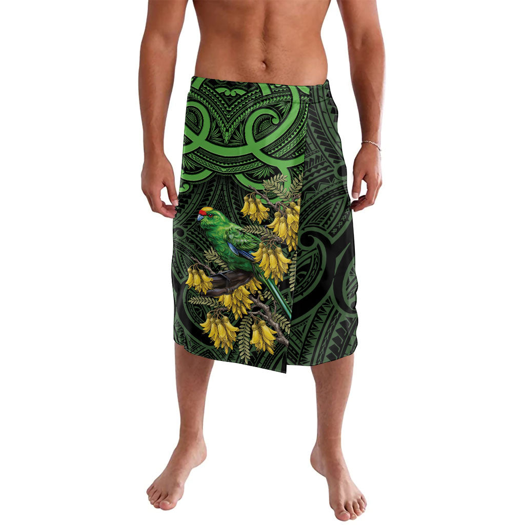 New Zealand Parakeet Bird Lavalava Maori Kakariki Kowhai Maori Pattern LT22 Green - Polynesian Pride
