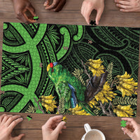 New Zealand Parakeet Bird Puzzle Maori Kakariki Kowhai Maori Pattern
