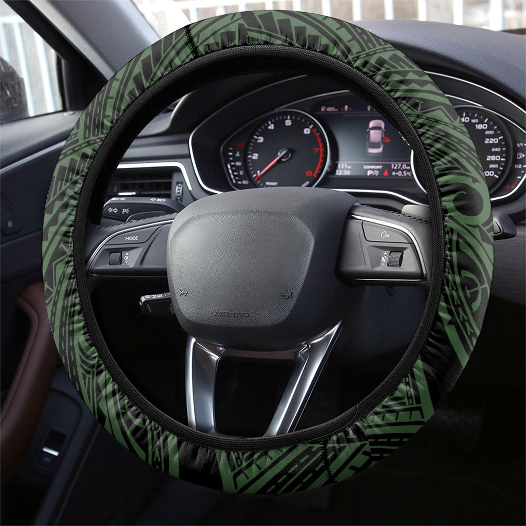 New Zealand Parakeet Bird Steering Wheel Cover Maori Kakariki Kowhai Maori Pattern