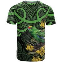 New Zealand Parakeet Bird T Shirt Maori Kakariki Kowhai Maori Pattern