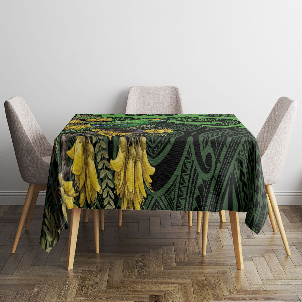 New Zealand Parakeet Bird Tablecloth Maori Kakariki Kowhai Maori Pattern