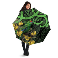 New Zealand Parakeet Bird Umbrella Maori Kakariki Kowhai Maori Pattern