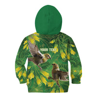 Bellbird New Zealand Personalised Kid Hoodie Kowhai Flower Maori Pattern LT22 - Polynesian Pride