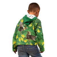 Bellbird New Zealand Personalised Kid Hoodie Kowhai Flower Maori Pattern LT22 - Polynesian Pride