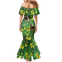 Bellbird New Zealand Personalised Mermaid Dress Kowhai Flower Maori Pattern LT22 - Polynesian Pride