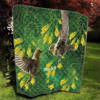 Bellbird New Zealand Personalised Quilt Kowhai Flower Maori Pattern LT22 - Polynesian Pride
