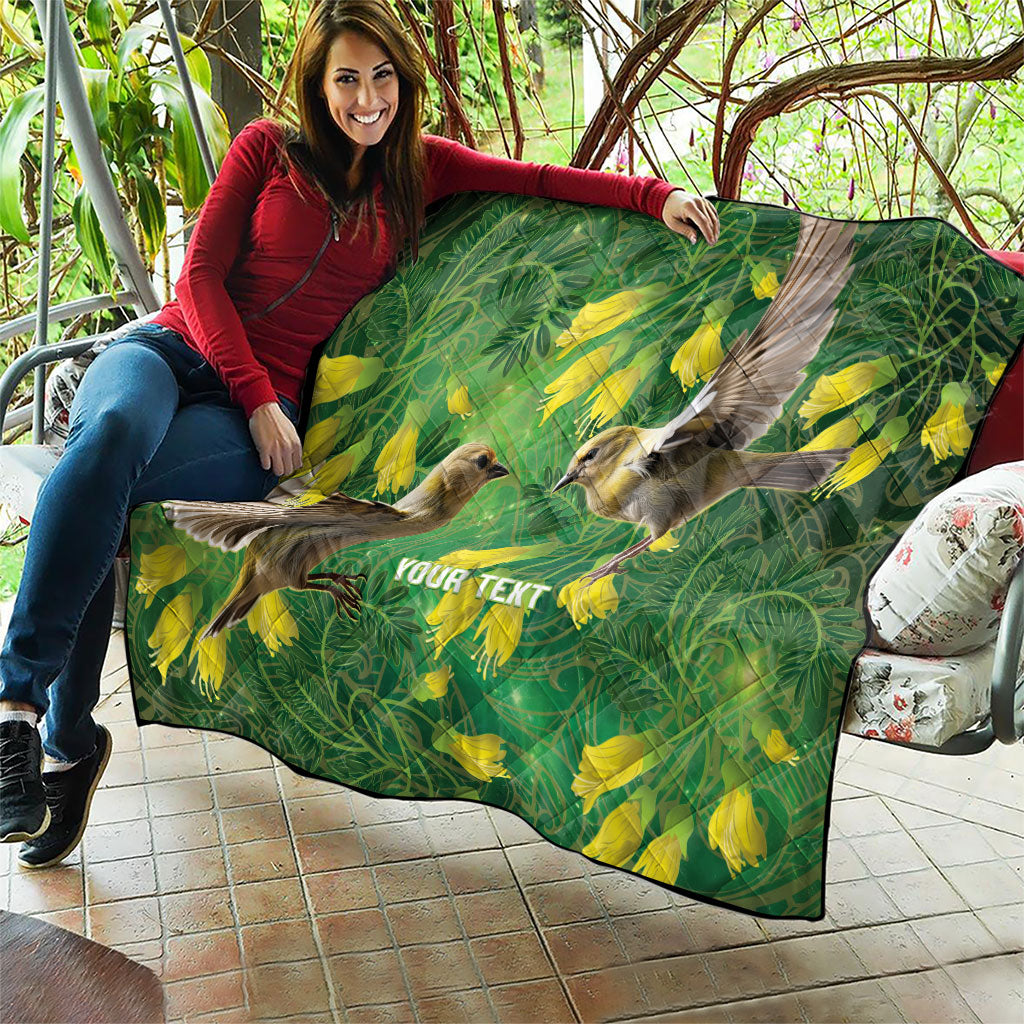 Bellbird New Zealand Personalised Quilt Kowhai Flower Maori Pattern LT22 - Polynesian Pride