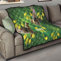 Bellbird New Zealand Personalised Quilt Kowhai Flower Maori Pattern LT22 - Polynesian Pride