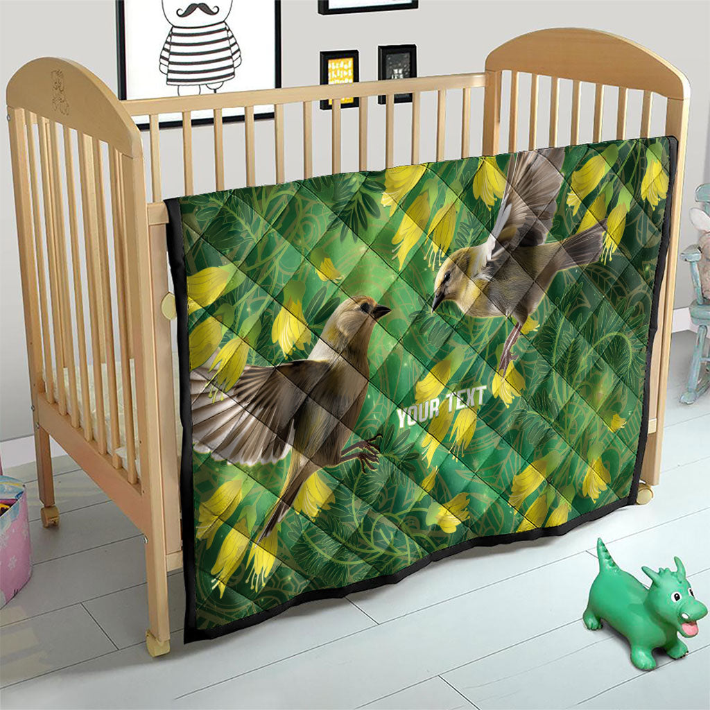 Bellbird New Zealand Personalised Quilt Kowhai Flower Maori Pattern LT22 - Polynesian Pride