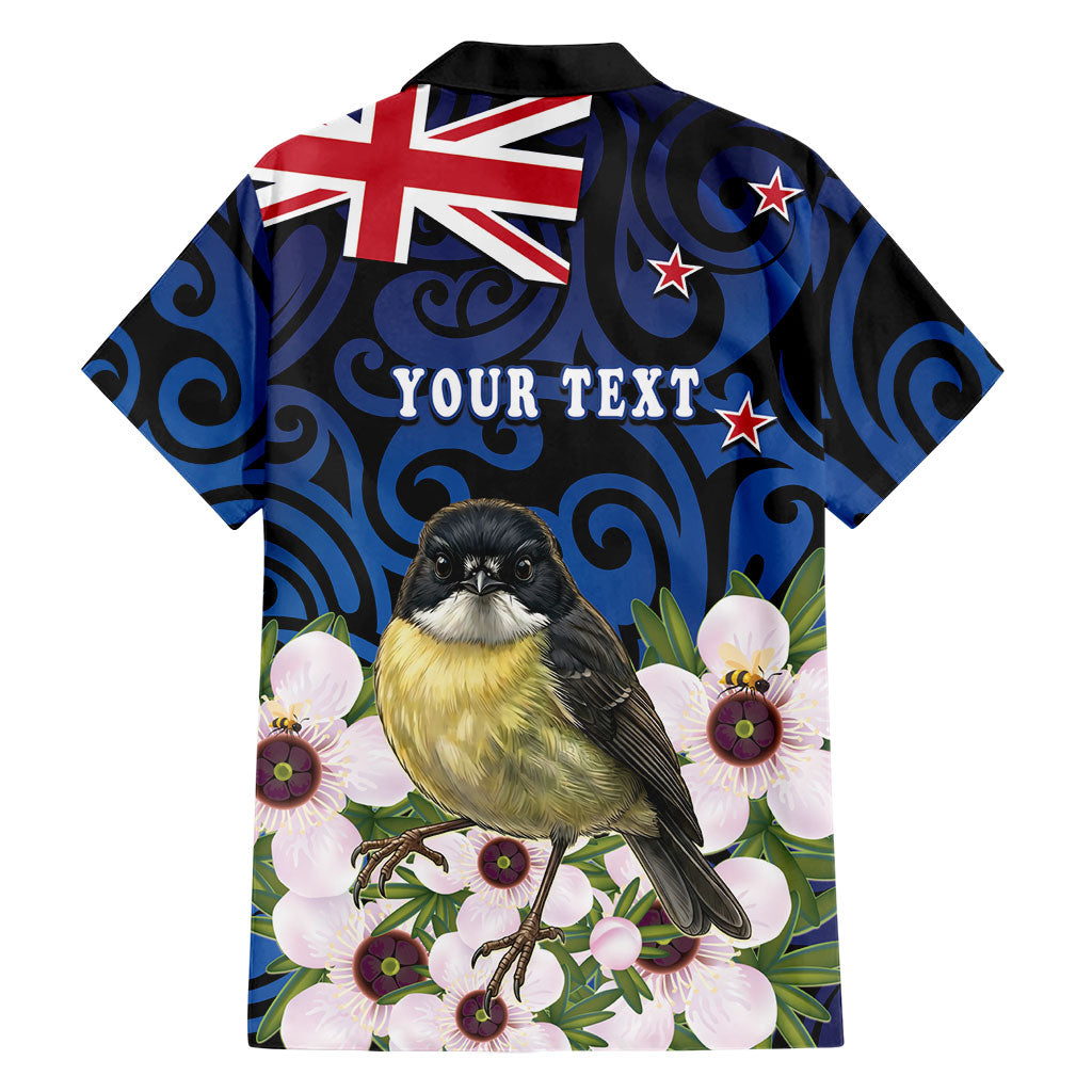 Tomtit New Zealand Personalised Family Matching Mermaid Dress and Hawaiian Shirt Miromiro Manuka Flower Maori Pattern