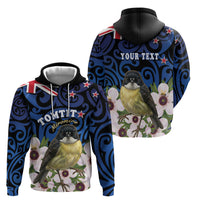 Tomtit New Zealand Personalised Hoodie Miromiro Manuka Flower Maori Pattern LT22 - Polynesian Pride