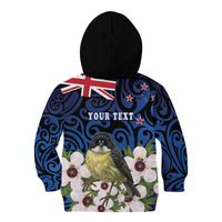 Tomtit New Zealand Personalised Kid Hoodie Miromiro Manuka Flower Maori Pattern LT22 - Polynesian Pride