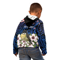 Tomtit New Zealand Personalised Kid Hoodie Miromiro Manuka Flower Maori Pattern LT22 - Polynesian Pride
