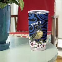 Tomtit New Zealand Personalised Tumbler Cup Miromiro Manuka Flower Maori Pattern LT22 - Polynesian Pride