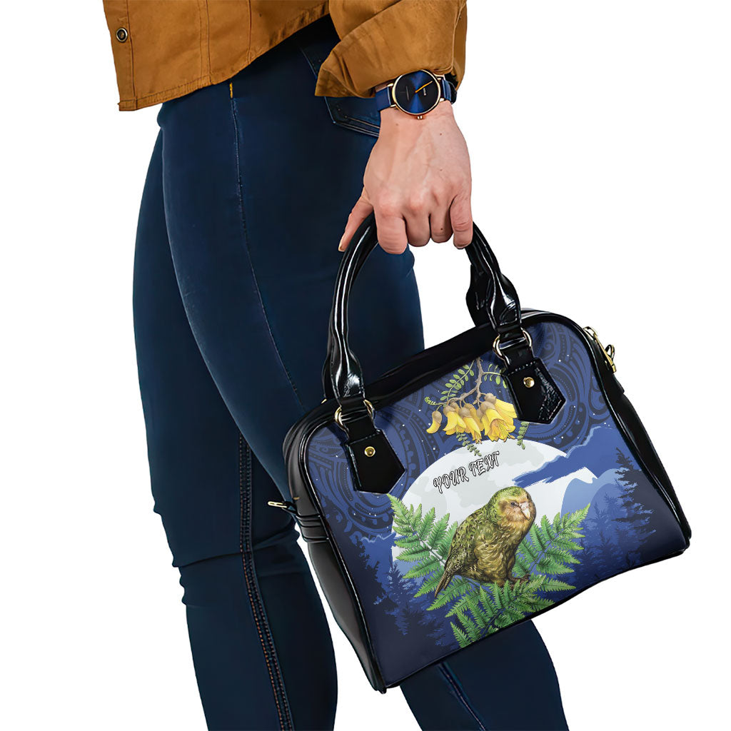 Kakapo New Zealand Personalised Shoulder Handbag Kowhai Flower Silver Fern Maori Pattern LT22 - Polynesian Pride