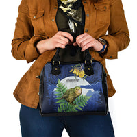 Kakapo New Zealand Personalised Shoulder Handbag Kowhai Flower Silver Fern Maori Pattern LT22 - Polynesian Pride