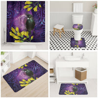 New Zealand Tui Bird Matariki Bathroom Set Kowhai Flower Silver Fern Galaxy Maori Pattern LT22 - Polynesian Pride