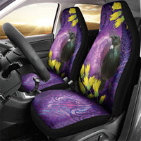 New Zealand Tui Bird Matariki Car Seat Cover Kowhai Flower Silver Fern Galaxy Maori Pattern LT22 - Polynesian Pride