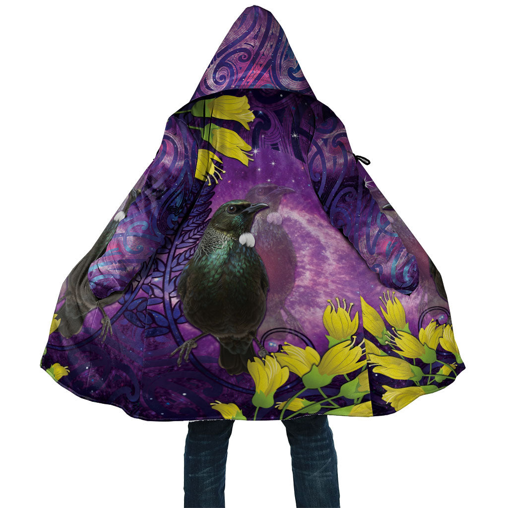 New Zealand Tui Bird Matariki Cloak Kowhai Flower Silver Fern Galaxy Maori Pattern LT22 Unisex Purple - Polynesian Pride