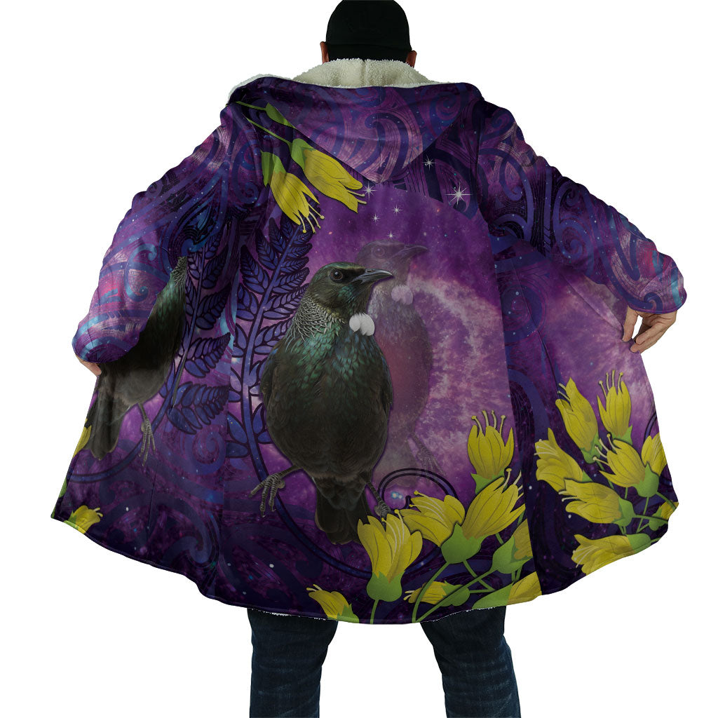 New Zealand Tui Bird Matariki Cloak Kowhai Flower Silver Fern Galaxy Maori Pattern LT22 - Polynesian Pride