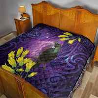New Zealand Tui Bird Matariki Quilt Kowhai Flower Silver Fern Galaxy Maori Pattern LT22 - Polynesian Pride
