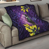 New Zealand Tui Bird Matariki Quilt Kowhai Flower Silver Fern Galaxy Maori Pattern LT22 - Polynesian Pride