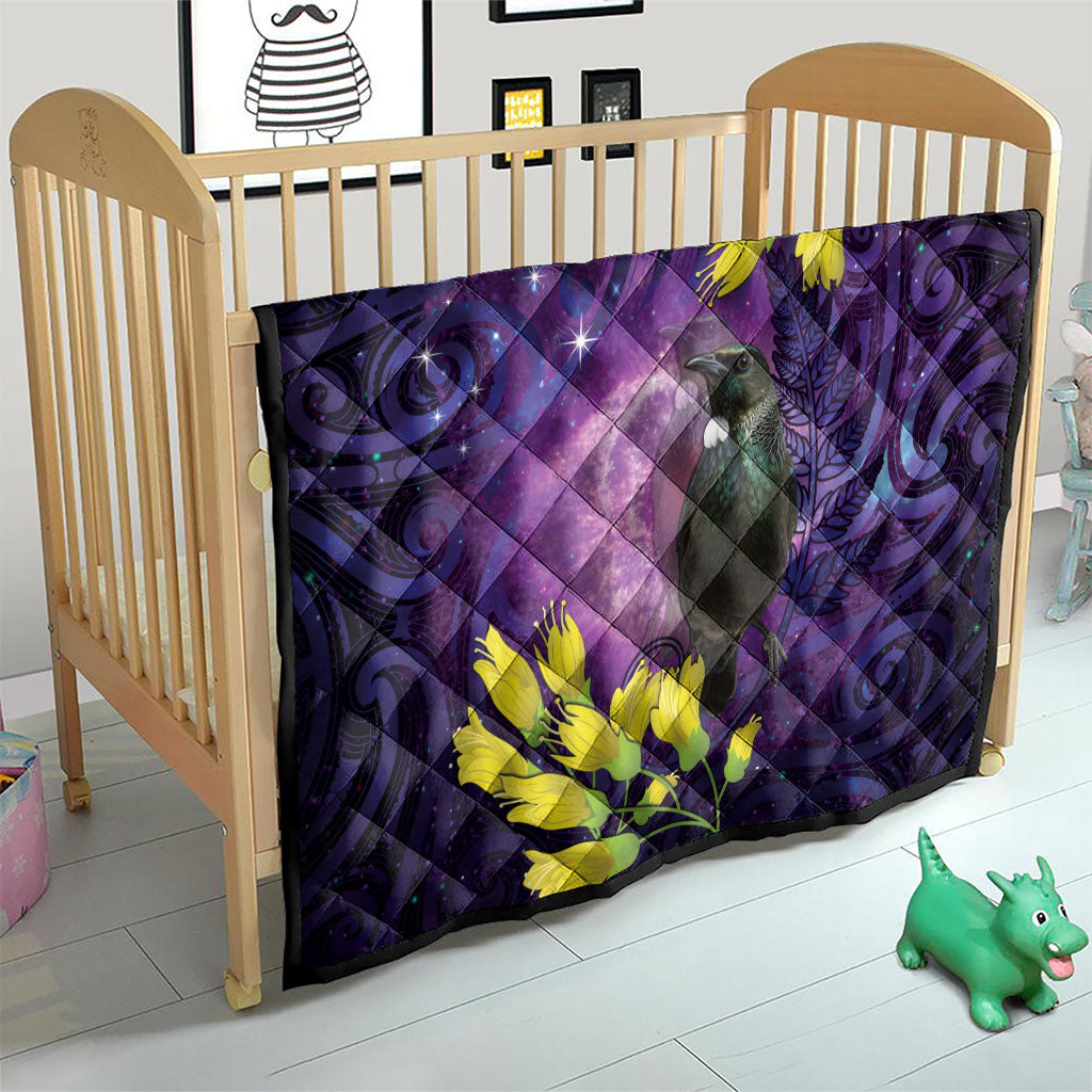 New Zealand Tui Bird Matariki Quilt Kowhai Flower Silver Fern Galaxy Maori Pattern LT22 - Polynesian Pride