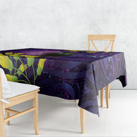 New Zealand Tui Bird Matariki Tablecloth Kowhai Flower Silver Fern Galaxy Maori Pattern LT22 - Polynesian Pride