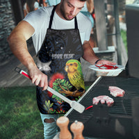New Zealand Kakapo Matariki Personalised Apron Pohutukawa Flower Galaxy Maori Pattern LT22 - Polynesian Pride