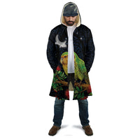 New Zealand Kakapo Matariki Personalised Cloak Pohutukawa Flower Galaxy Maori Pattern LT22 - Polynesian Pride