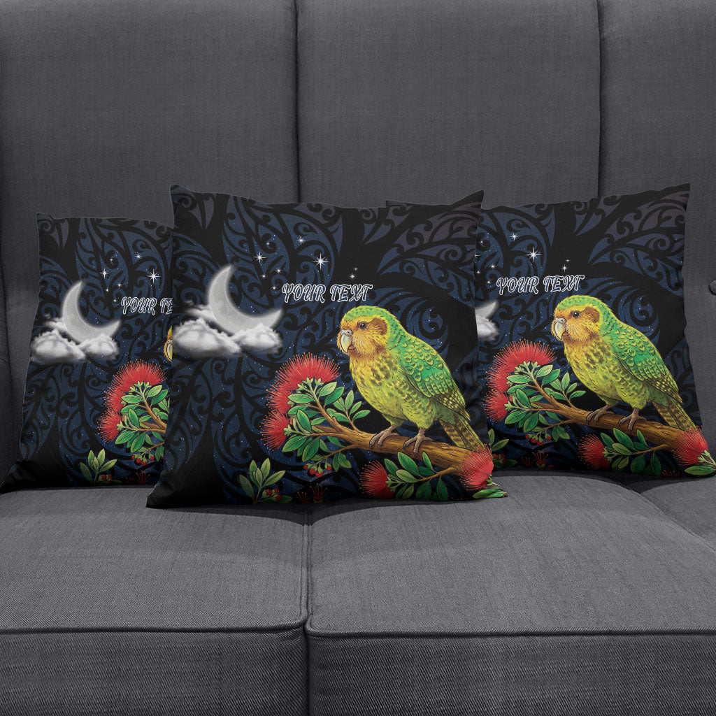 New Zealand Kakapo Matariki Personalised Pillow Cover Pohutukawa Flower Galaxy Maori Pattern LT22 - Polynesian Pride