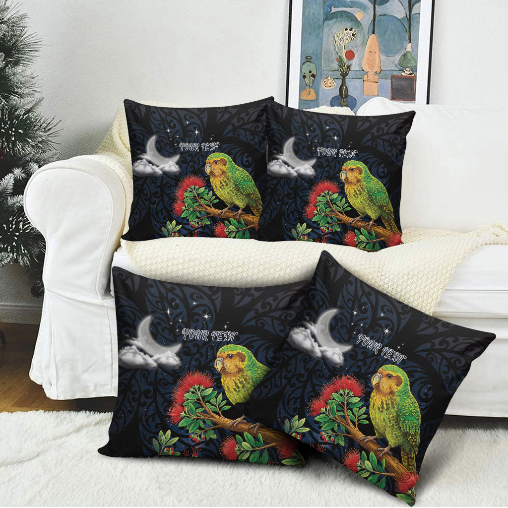 New Zealand Kakapo Matariki Personalised Pillow Cover Pohutukawa Flower Galaxy Maori Pattern LT22 - Polynesian Pride