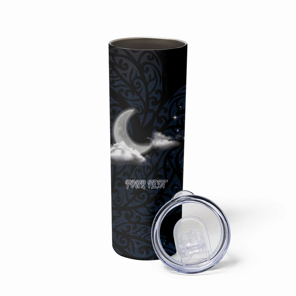New Zealand Kakapo Matariki Personalised Skinny Tumbler Pohutukawa Flower Galaxy Maori Pattern LT22 - Polynesian Pride
