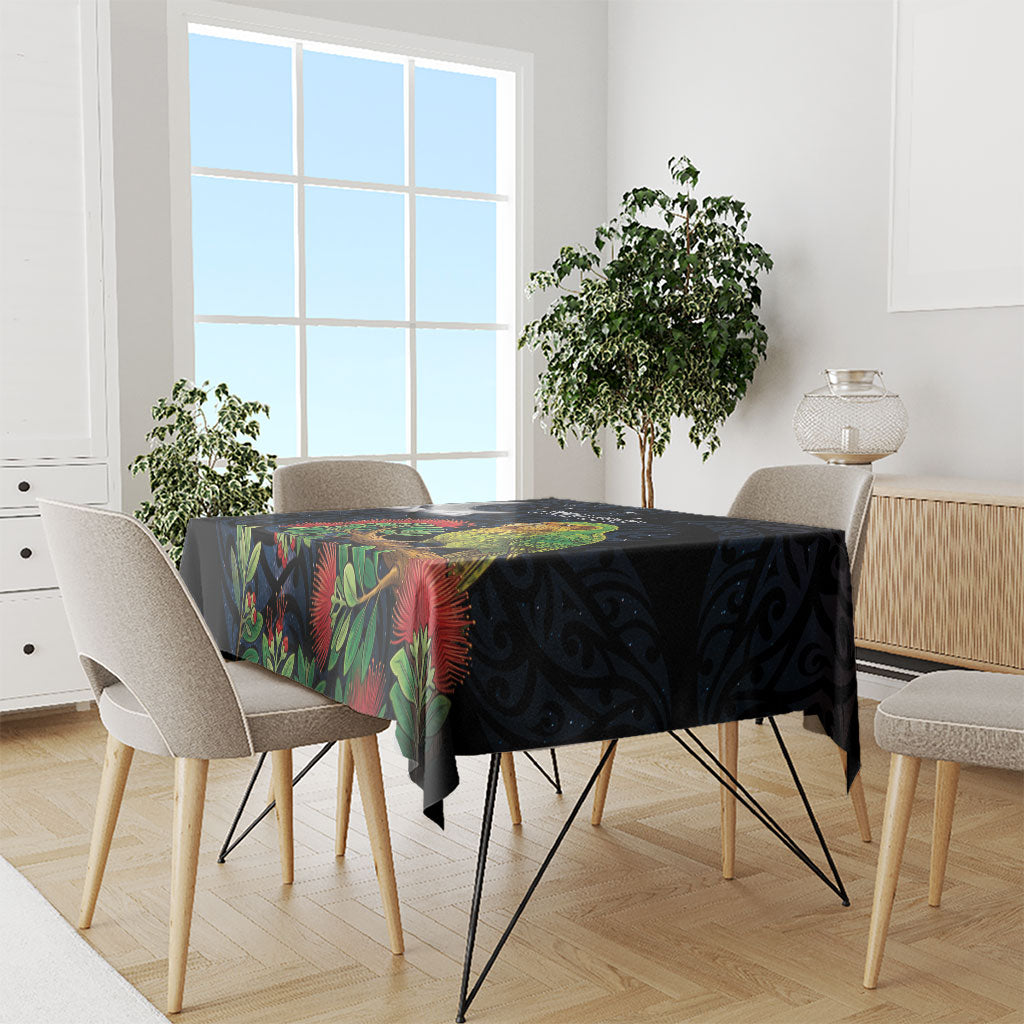 New Zealand Kakapo Matariki Personalised Tablecloth Pohutukawa Flower Galaxy Maori Pattern LT22 - Polynesian Pride