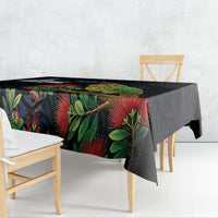 New Zealand Kakapo Matariki Personalised Tablecloth Pohutukawa Flower Galaxy Maori Pattern LT22 - Polynesian Pride