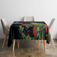 New Zealand Kakapo Matariki Personalised Tablecloth Pohutukawa Flower Galaxy Maori Pattern LT22 - Polynesian Pride