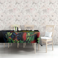 New Zealand Kakapo Matariki Personalised Tablecloth Pohutukawa Flower Galaxy Maori Pattern LT22 - Polynesian Pride