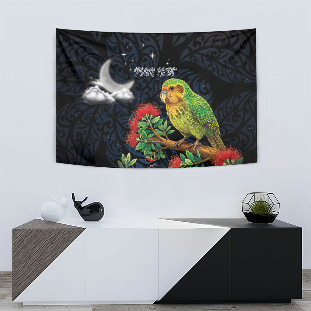 New Zealand Kakapo Matariki Personalised Tapestry Pohutukawa Flower Galaxy Maori Pattern LT22 - Polynesian Pride