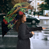 New Zealand Kakapo Matariki Personalised Umbrella Pohutukawa Flower Galaxy Maori Pattern LT22 - Polynesian Pride