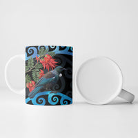 Tui Bird Kakabeak New Zealand Ceramic Mug Clianthus Galaxy Maori Koru Pattern LT22 - Polynesian Pride