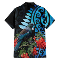 Tui Bird Kakabeak New Zealand Family Matching Tank Maxi Dress and Hawaiian Shirt Clianthus Galaxy Maori Koru Pattern LT22 - Polynesian Pride