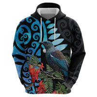 Tui Bird Kakabeak New Zealand Hoodie Clianthus Galaxy Maori Koru Pattern LT22 - Polynesian Pride
