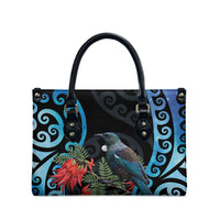 Tui Bird Kakabeak New Zealand Leather Bag Clianthus Galaxy Maori Koru Pattern LT22 - Polynesian Pride