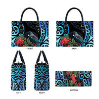 Tui Bird Kakabeak New Zealand Leather Bag Clianthus Galaxy Maori Koru Pattern LT22 - Polynesian Pride